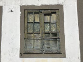 Closed window of building
