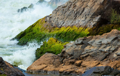 Scenic view of rocks in sea