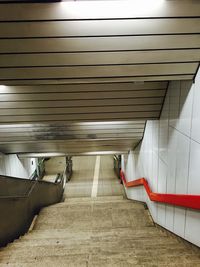 High angle view of steps and underground subway station