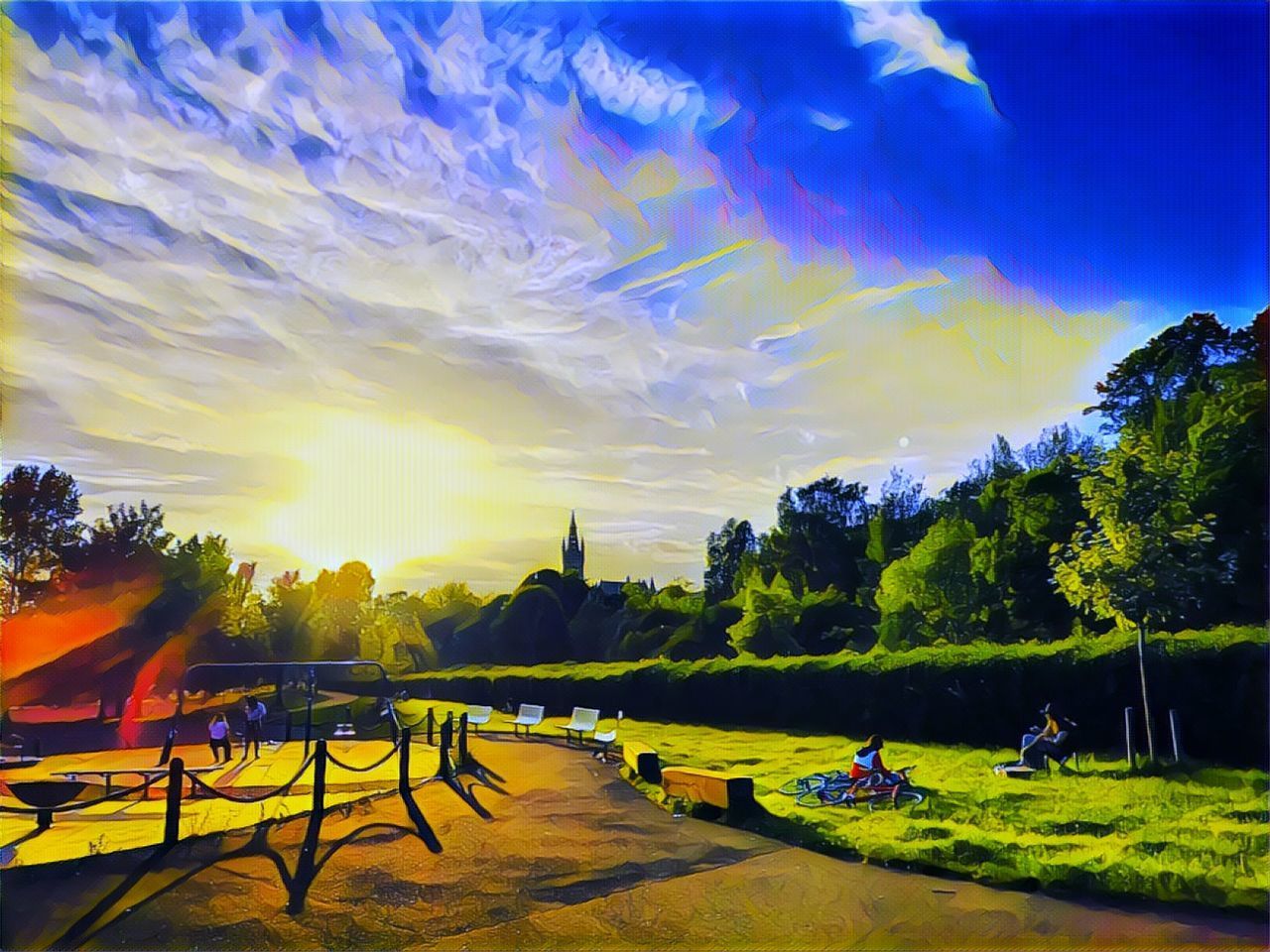 PANORAMIC SHOT OF FIELD AGAINST SKY