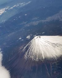 High angle view of snowcapped mountain