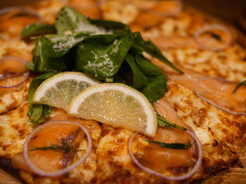 Close-up of salad served in plate