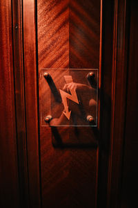 Close-up of cigarette in glass door