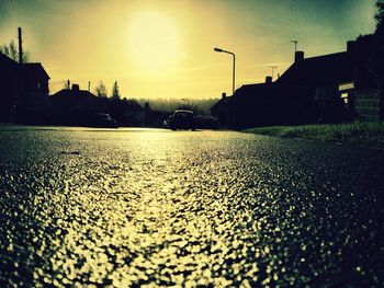 View of street light at sunset