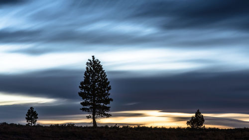 Scenic view of field against cloudy sky