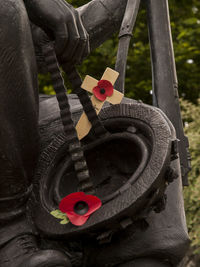 Close-up of red mailbox