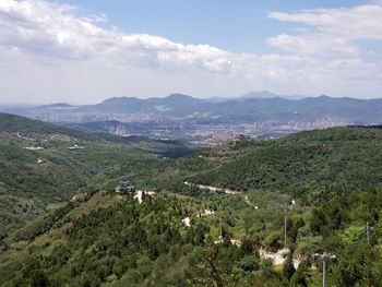 High angle view of landscape against sky