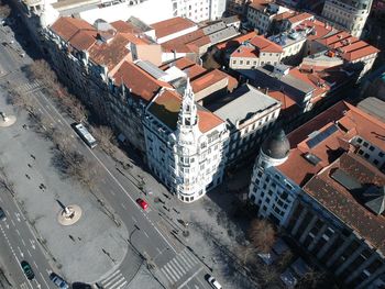 High angle view of cityscape