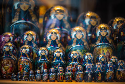 Close-up of decorated for sale in market