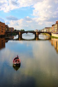 Bridge over river against sky