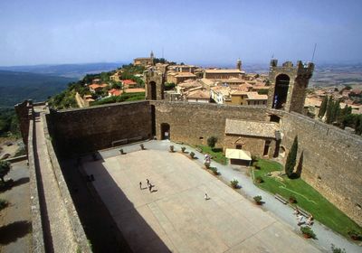High angle view of town