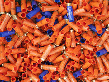 Full frame shot of shotgun bullets