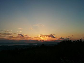 Scenic view of landscape at sunset