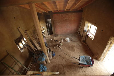 High angle view of abandoned building