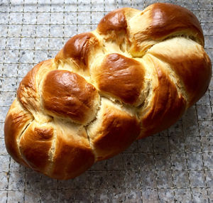 High angle view of bread