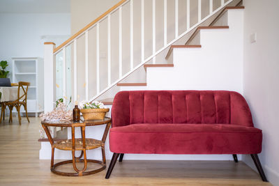 Interior of modern room with comfortable sofa