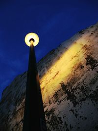 Low angle view of built structure against clear blue sky