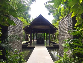 View of built structure against trees