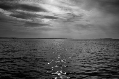 Scenic view of sea against cloudy sky