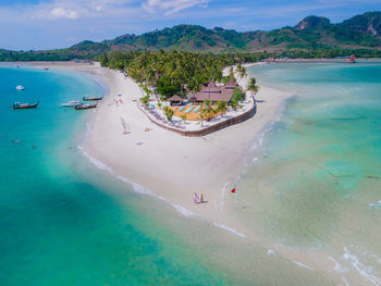 High angle view of beach against sky