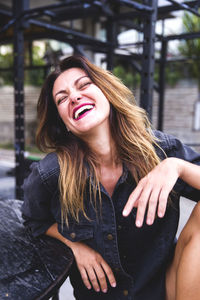 Portrait of young happy  woman