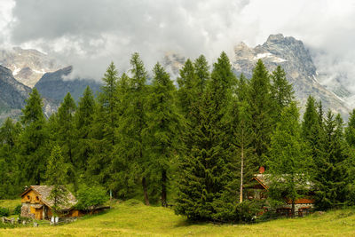 Mountain lodges in the italian alps