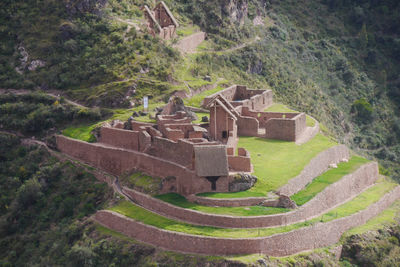 High angle view of old ruins