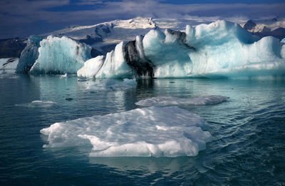 Scenic view of frozen sea