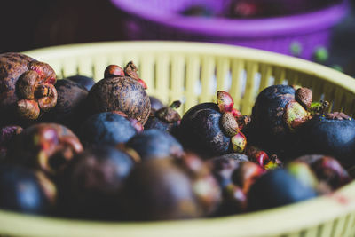 Healthy fruits red mangosteen background in a supermarket local market