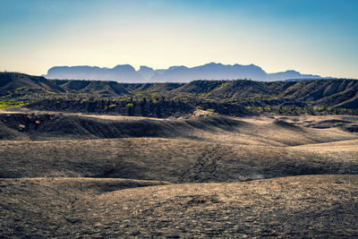 Scenic view of landscape against clear sky