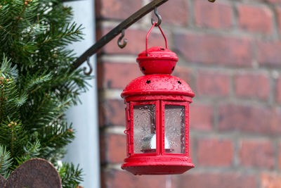 Close-up of red lantern