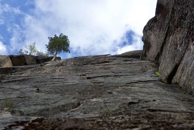 Low angle view of mountain against sky