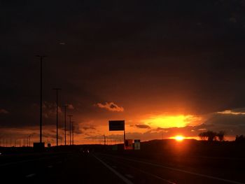 Road against sky during sunset