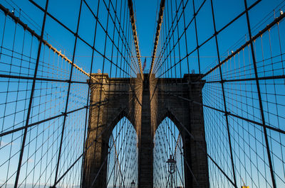 Low angle view of suspension bridge