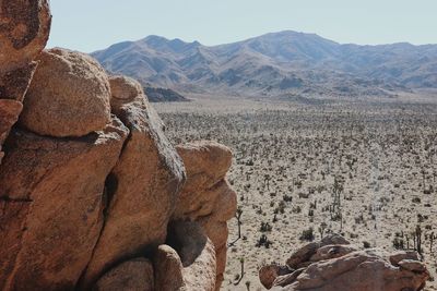 Rock formations in desert against sky