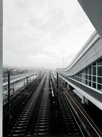 Railroad tracks against sky