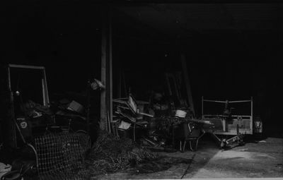 Abandoned truck at night