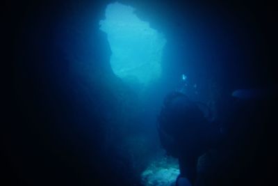 Person swimming in sea