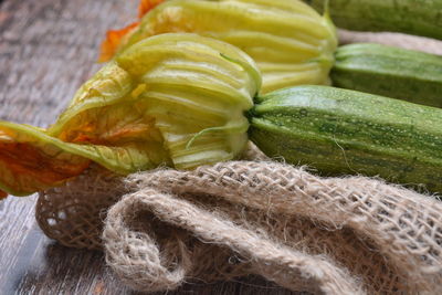 High angle view of vegetables on table