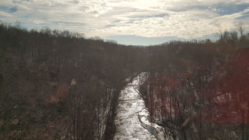 Scenic view of landscape against cloudy sky