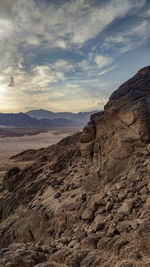 Scenic view of rocky mountains against sky