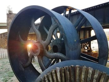 Close-up of metal wheel