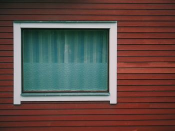 Close-up of window on wall of building