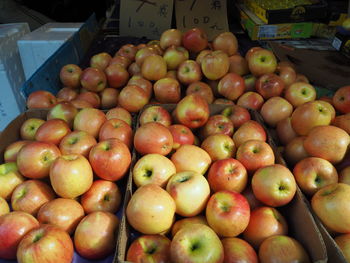 High angle view of fruits for sale in market