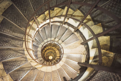 Directly above shot of spiral staircase