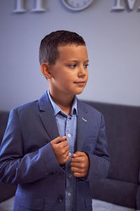 Portrait of boy looking away