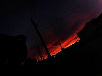 Low angle view of power lines