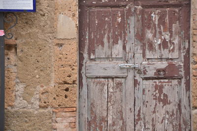 Close-up of old wooden door