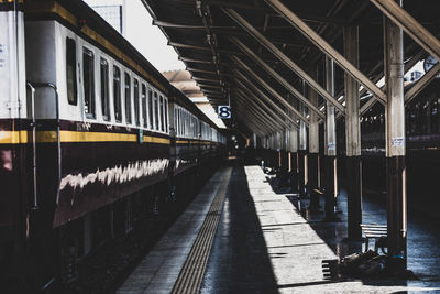 Train at railroad station platform