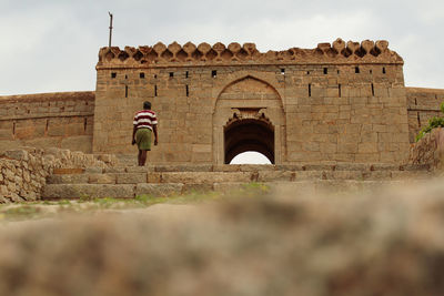 Low angle view of historical building against sky